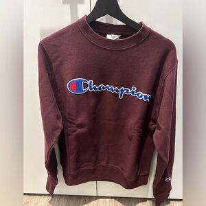 Champion - Embroidered Sweater - Brown - Size - S
